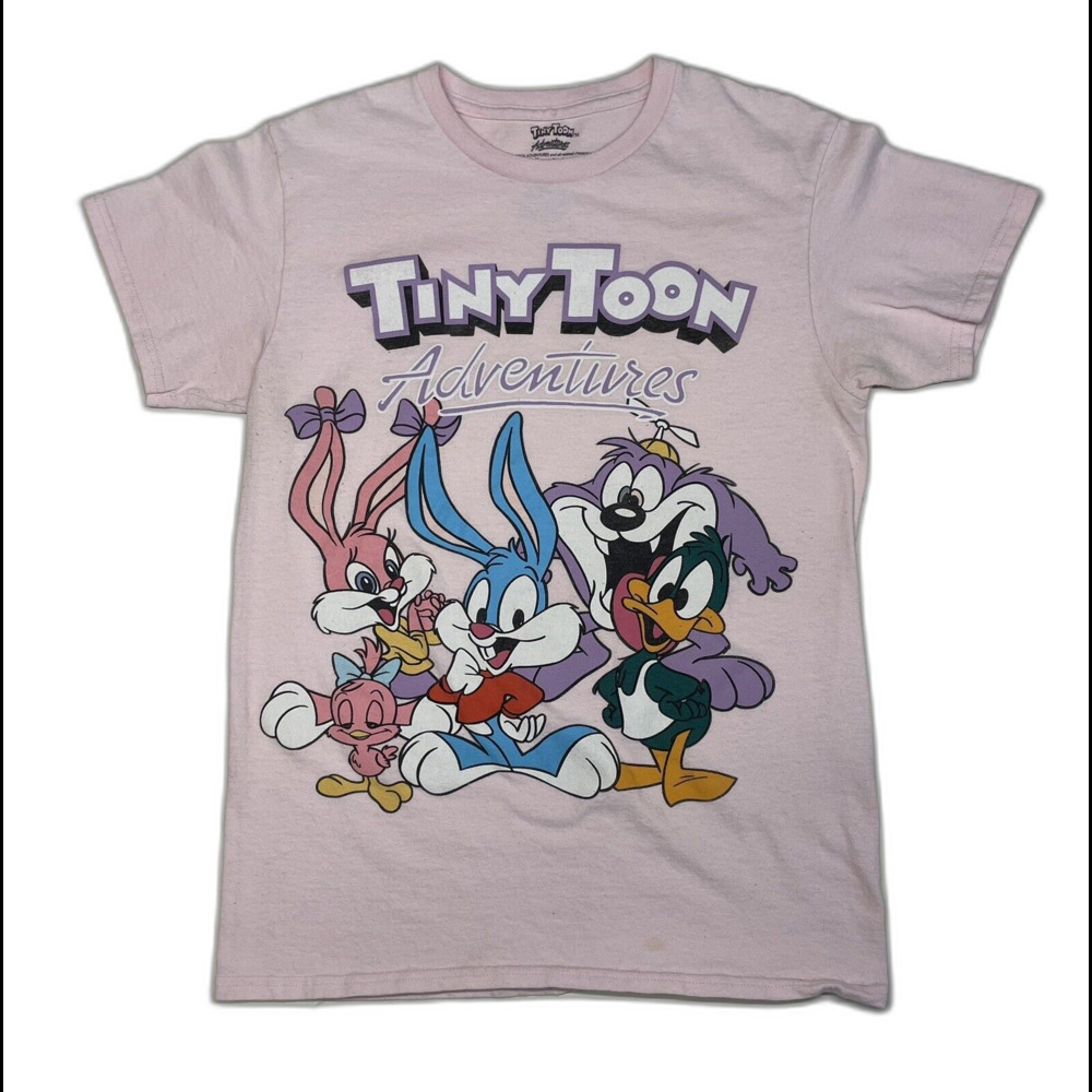 VTG Warner Bros Tiny Toon Adventures T Shirt Sz S Pink Bunny Tweety Bird Duck